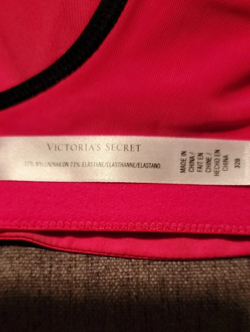 Victoria's Secret VSX Angel Underwire Sports Bra 32D Neon Red W/ Black Trim 2013